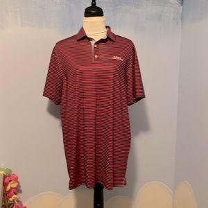 Simply Southern Red/Navy striped Men’s golf shirt size Large $13
